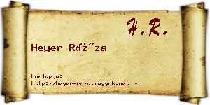 Heyer Róza névjegykártya